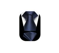 HISDERN Navy Blue Ties for Men Classic Wedding Tie and Pocket Squar Set Formal Business Party Meeting
