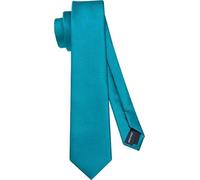 HISDERN Solid Color Skinny Teal Tie for Men Slim Necktie Classic Aqua Blue Silk Ties for Wedding Party Business Work (6cm)