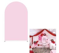 HISDH Pastel Pink Color Arch Backdrop Stand Covers Girls Strawberry Birthday Party Decorations Arches Background Fabric Cover Fruits Festa Wedding Parties Baby Shower Decors 2.5X6FT