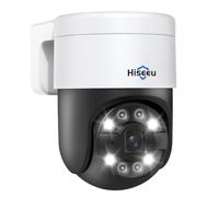 Hiseeu 360° Security Camera Outdoor with Color Night Vision,4K POE PTZ Camera Outdoor,Wired CCTV camera,Motion Detection,2-Way Audio,Remote View,Work POE CCTV System