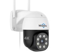 Hiseeu 【4K+Auto Tracking】 Security Camera Outdoor with Color Night Vision, 4K PTZ Digital Zoom Wifi Security Camera 360° View CCTV Camera with 2-Way Audio,Auto Cruise,Remote Access,IP66 Waterproof