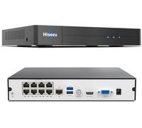 Hiseeu 【Expandable to 16 Channels】 8 Ports and 4K PoE NVR Network Video Recorder, Compatible with 4K/2K/8MP/5MP/3MP/1080P PoE Cameras, 24/7 Recording, No Hard Drive.