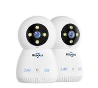 Hiseeu - Indoor Security Camera, 2.4G/5G 5MP for Baby Monitor for Home Security, PTZ 360°, Auto Tracking, 2-Way Audio, Night Vision, Humanoid Detection, No
