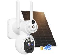 Hiseeu No WiFi 3MP Security Cameras Wireless Outdoor, Dual Lens 4G Cellular Security Camera Solar Powered Work Without WiFi, 360°PTZ, 2K Color Night Vision, PIR Motion, Two-Way Talk, 300MB SIM Card