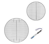 Hisencn 7432 Cooking Grate, 7440 Charcoal Grate for Weber 47cm One-Touch, Bar-B-Kettle, Smokey Mountain Cooker Smoker, Jumbo Joe, Original Kettle Grill, 44.5cm Cooking Grate with 1 Thermometer