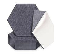 Hiseng 12 Pack Acoustic Wall Panels Self Adhesive Sound Proofing Panels High Density Felt Acoustic panels for Walls 30x30cm for Office Bedroom Recording Studio Home, Nordic Style (Dark gray,30x30cm)