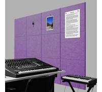 Hiseng 12PC Cork Boards for Walls Self Adhesive, Large Felt Cork Boards for Walls Absorbing Panels Sound Proofing Panels for Recording Studio, Game Room, Offices (31 Dark Purple,30 * 30cm)