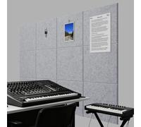 Hiseng 12PC Cork Boards for Walls Self Adhesive, Large Felt Cork Boards for Walls Absorbing Panels Sound Proofing Panels for Recording Studio, Game Room, Offices (13 Gray,30 * 30cm)