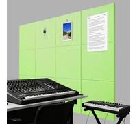 Hiseng 12PC Cork Boards for Walls Self Adhesive, Large Felt Cork Boards for Walls Absorbing Panels Sound Proofing Panels for Recording Studio, Game Room, Offices (21 Grass Green,30 * 30cm)