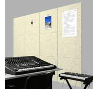 Hiseng 12PC Cork Boards for Walls Self Adhesive, Large Felt Cork Boards for Walls Absorbing Panels Sound Proofing Panels for Recording Studio, Game Room, Offices (16 Light Yellow,30 * 30cm)