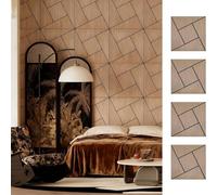 Hiseng 16PC Cork Boards for Walls Self Adhesive, Large Felt Cork Boards for Walls Absorbing Panels Sound Proofing Panels for Recording Studio, Game Room, Offices (V23 Light Brown,30x30cm)