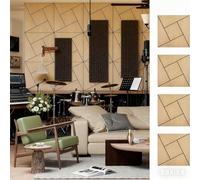 Hiseng 16PC Cork Boards for Walls Self Adhesive, Large Felt Cork Boards for Walls Absorbing Panels Sound Proofing Panels for Recording Studio, Game Room, Offices (C23 Beige,30x30cm)