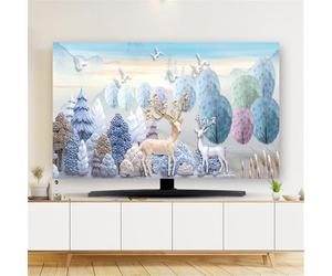 Hiseng 2025 TV Protector Cover, Dust Cover for 32" to 80" TV Dust-Proof TV/PC Display Protector Screen Cover Indoor Living Room Decoration (Deer,40-43inch)