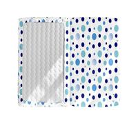 Hiseng 2pcs Microfiber Crib Sheets, Cot Bed Sheets with Polka Dot Print Cot Fitted Sheets Bassinet Mattress, Soft and Comfortable Toddler Bed Sheets for Boys, Girls (Blue Bubbles,70x140cm)