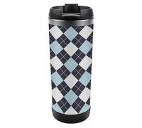 Hiseng 304 Stainless Steel Insulated Travel Mug 380ml, Insulated Mug Minimalist Style, Leak-Proof & Slip-Resistant, Keep Hot 6-12H/Cold 24H for Commute, Office & Café (Blue 01)