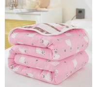 Hiseng Animal Prints Quilted Bedspreads Single Double King Size, 2025 2.5 Tog Soft Coverless Duvet, Lightweight Bed Throws, Reversible Summer Quilted for Sofa Bed (Alpaca pink,120x150cm)