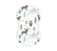 Hiseng Baby Crib Fitted Sheets Microfiber Cot Mattress Bassinet Sheets Mattress Protector Nursery Bedding for Boys and Girls, Soft Breathable Durable - Plant Animal (Owl,82x41cm)