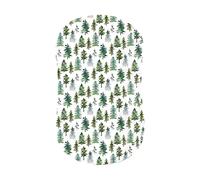 Hiseng Baby Crib Fitted Sheets Microfiber Cot Mattress Bassinet Sheets Mattress Protector Nursery Bedding for Boys and Girls, Soft Breathable Durable - Plant Animal (Green Forest,82x41cm)