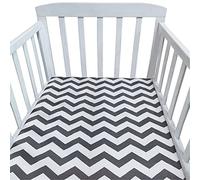 Hiseng Baby Crib Fitted Sheets, Microfiber Cot Mattress Bassinet Sheets Mattress Protector Nursery Bedding for Boys and Girls, Soft Breathable Durable - Cartoon Animal Star (Z Shaped,125x65cm)