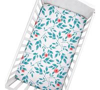 Hiseng Baby Crib Fitted Sheets, Microfiber Cot Mattress Bassinet Sheets Mattress Protector Nursery Bedding for Boys and Girls, Soft Breathable Durable - Cartoon Animal Leaves (Leaf,130x70cm)