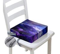 Hiseng Baby Toddler Booster Seat Cushion for Dining Chair, Cosmic Planet Pattern Kids Heightening Cushion High Chair Feeding Seat Travel Portable Dining Chairs Pad (Purple Clouds,13x13x3 in)