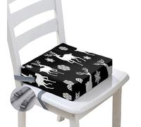Hiseng Baby Toddler Booster Seat Cushion for Dining Chair, Creative Christmas Kids High Chair Heightening Cushion Feeding Seat Travel Portable Dining Chairs Pad (Black Reindeer,13x13x3 in)