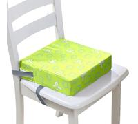 Hiseng Baby Toddler Booster Seat Cushion for Dining Chair, Kids High Chair Heightening Cushion Feeding Seat Portable Travel Dining Chairs Pad with Adjustable Straps (13x13x3 in,Green Airplane)