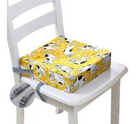 Hiseng Baby Toddler Booster Seat Cushion for Dining Chair, Kids High Chair Heightening Cushion Feeding Seat Travel Portable Dining Chairs Pad with Adjustable Straps (Gold Heart,13x13x3 in)