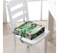 Hiseng Baby Toddler Booster Seat Cushion Square for Dining Chair 3D-Lotus Kids High Chair Heightening Cushion Feeding Seat Portable (Green,12.6x12.6x3.1in)