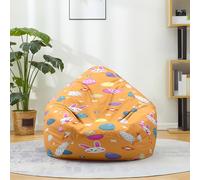 Hiseng Bean Bag Chair Cover No Filler 3D Easter Bean Bag Cover Only Samll Medium Large Washable Soft Lazy Sofa Bed Cover Storage Beanbag for Adult Kids Teen Living Room Bedroom (Stars,90x110cm)