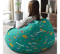 Hiseng Bean Bag Chair Cover No Filler, 3D Planet Print Bean Bag Cover Only Washable Soft Lazy Sofa Bed Cover Stuffed Animal Storage Beanbag for Adult Kids Teen (Moon,130x150cm)