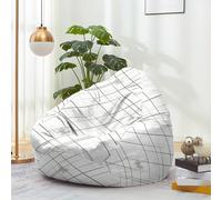 Hiseng Bean Bag Chair Cover No Filler Bean Bag Cover Only Samll Medium Large Washable Soft Lazy Sofa Bed Cover Storage Beanbag for Adult Kids Teen Living Room, Classic Plaid (Lines,70x80cm)
