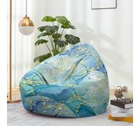 Hiseng Bean Bag Chair Cover No Filler Bean Bag Cover Only Samll Medium Large Washable Soft Lazy Sofa Bed Cover Storage Beanbag for Adult Kids Teen Living Room, Modern Marble (Shiny,130x150cm)