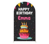 Hiseng Birthday Arch Cover Backdrop, 3D Printing Reversible Fitted Arch Cover for Top Backdrop Stand Covers for Party Baby Shower Birthday Decoration (Rose red,5ft(150x65cm))