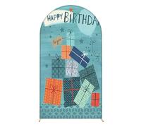 Hiseng Birthday Arch Cover Backdrop, 3D Printing Reversible Fitted Arch Cover for Top Backdrop Stand Covers for Party Baby Shower Birthday Decoration (Turquoise,6ft(180x80cm))
