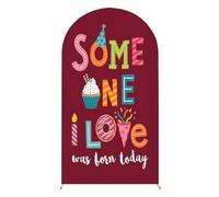 Hiseng Birthday Arch Cover Backdrop, 3D Printing Reversible Fitted Arch Cover for Top Backdrop Stand Covers for Party Baby Shower Birthday Decoration (Birthday Hat,4ft(120x55cm))