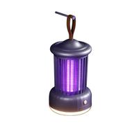 Hiseng Bug Zapper Outdoor,UV Electric Mosquito Killer Lamp,2-in-1 Dual-Light Mode Mosquito Light,for Garden Patio BBQ Camping Backyard (Gray,22.7x10CM)