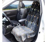 Hiseng Car Seat Cover Sweat Towel Microfiber Absorbent Front Car Seat Protector Universal Carseat Covers for Post Gym Workout Swimming Beach - Modern Fashion Prints (Black & Gold,2 pcs)