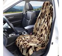 Hiseng Car Seat Cover Sweat Towel, Reusable Leopard print Microfiber Absorbent Towel Carseat Protector, Universal Slip-on Car Seat Covers for Gym Workout, Running, Swimming, Beach (Beige)