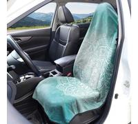 Hiseng Car Seat Cover Towel Sweat, Reusable Microfiber Absorbent Towel Carseat Protector Car Seat Covers for Post Gym Workout Running Swimming Beach - Bohemian Mandala Print (Light Green,4 pcs)