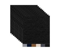 Hiseng Carpet Tiles Self Adhesive 30x30cm, 10/20/30 Pcs Carpet Floor Tiles Non-Slip Hardwearing Carpet Tiles Rugs Easy to Peel and Stick Flooring Covering for Living Room Bedroom (20pc,Black)