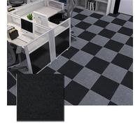 Hiseng Carpet Tiles Self Adhesive 30x30cm, Carpet Floor Tiles Non-Slip Hardwearing Carpet Tiles Rugs Easy to Peel and Stick Flooring Covering for Office Living Room Bedroom (10 Pieces,Black)