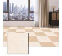 Hiseng Carpet Tiles Self Adhesive 30x30cm, Carpet Floor Tiles Non-Slip Hardwearing Carpet Tiles Rugs Easy to Peel and Stick Flooring Covering for Office Living Room Bedroom (20 Pieces,Beige)