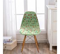 Hiseng Chair Covers Set of 1/2/4/6, Christmas Series Scandinavian Dining Chair Covers Elastic Washable Dining Chair Covers, Shell Chair Covers for Dining Room Home Wedding (Light green,Set of 6)