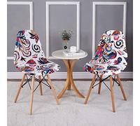 Hiseng Chair Covers Set of1/4/6/8, Scandinavian Dining Chair Covers Elastic Washable Removable Dining Chair Covers, Shell Chair Covers for Dining Room Home Wedding (Set of 1,multicolor)