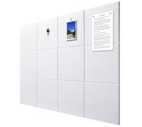 Hiseng Cork Boards for Walls Self Adhesive, Large Felt Cork Boards for Walls Absorbing Panels Sound Proofing Panels for Recording Studio, Game Room, Offices, School & Home (White,30x30cm)