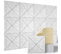 Hiseng Cork Boards for Walls Self Adhesive, Large Felt Cork Boards for Walls Absorbing Panels Sound Proofing Panels for Recording Studio, Game Room, Offices, School & Home (B040 Gray,30x30cm)