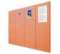 Hiseng Cork Boards for Walls Self Adhesive, Large Felt Cork Boards for Walls Absorbing Panels Sound Proofing Panels for Recording Studio, Game Room, Offices, School & Home (5 Orange,30x30cm)