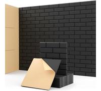 Hiseng Cork Boards for Walls Self Adhesive, Large Felt Cork Boards for Walls Absorbing Panels Sound Proofing Panels for Recording Studio, Game Room, Offices, School & Home (B18 Black,30x30cm)