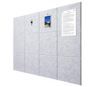 Hiseng Cork Boards for Walls Self Adhesive, Large Felt Cork Boards for Walls Absorbing Panels Sound Proofing Panels for Recording Studio, Game Room, Offices, School & Home (Silver Gray,30x30cm)